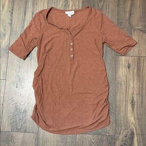 Brown maternity shirt